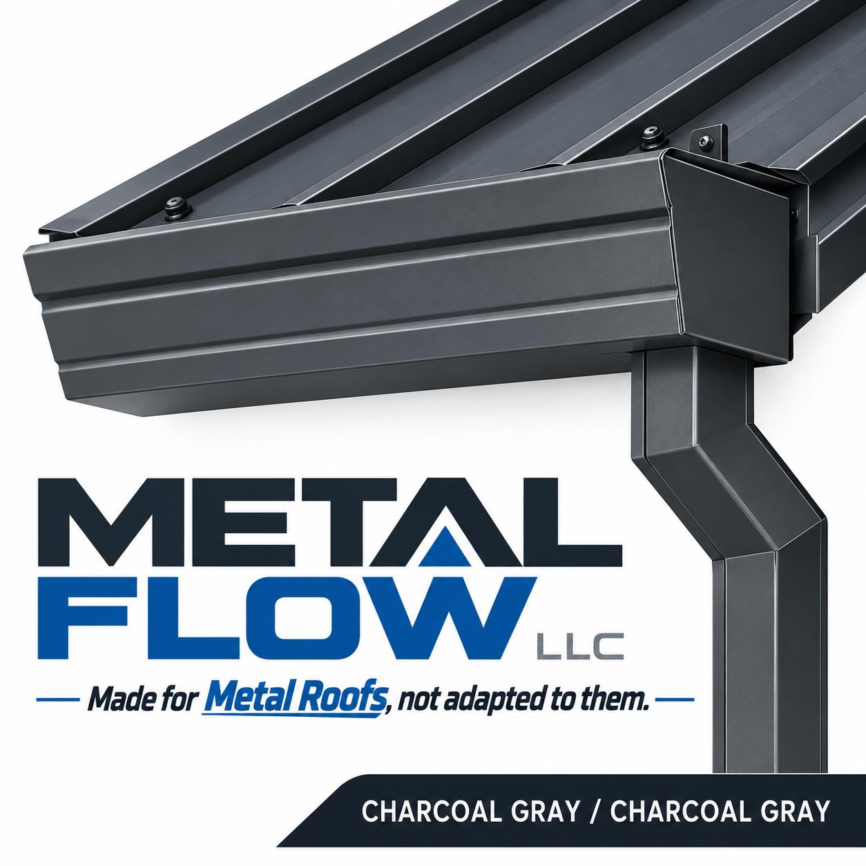 Charcoal Gray metal roof and gutter combination